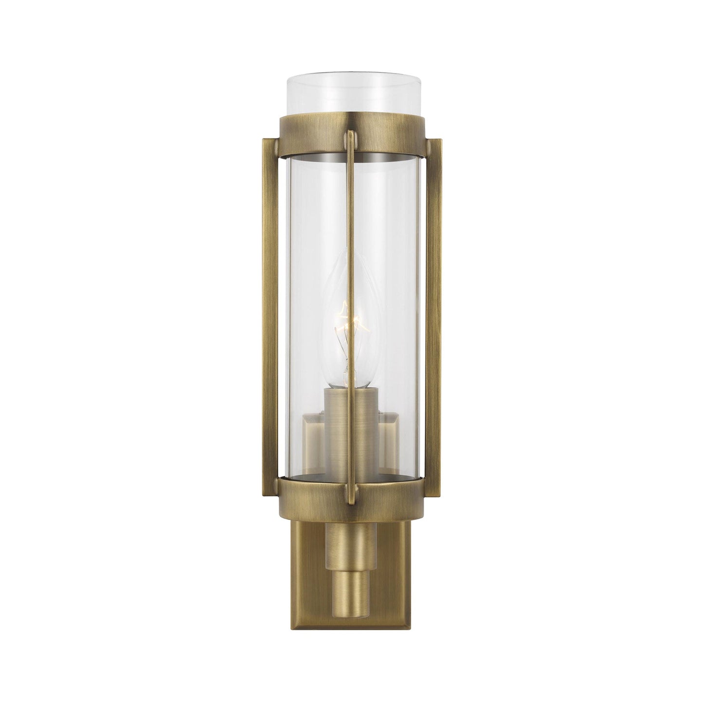 Flynn Bath Wall Light in Time Worn Brass.