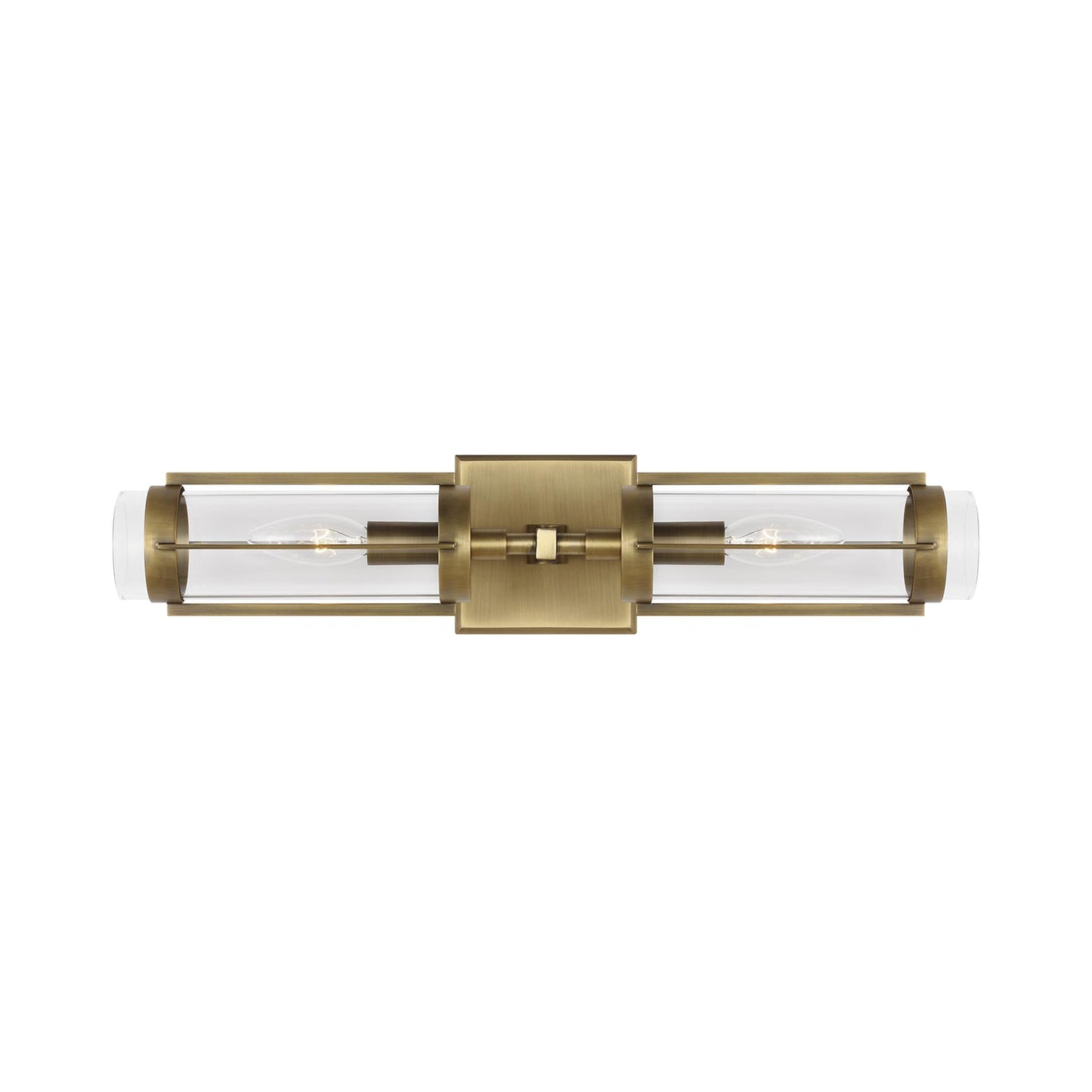 Flynn Linear Bath Wall Light in Time Worn Brass.