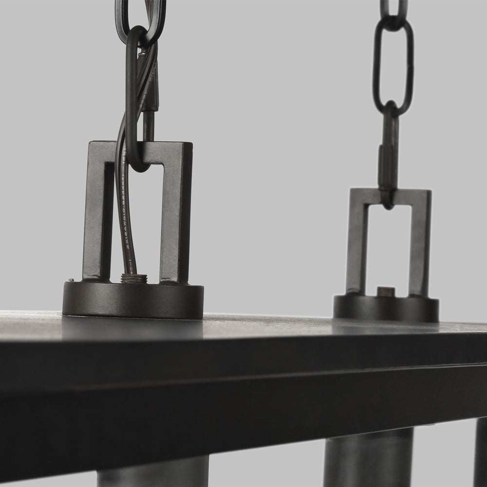 Freeport Outdoor Linear Chandelier in Detail.