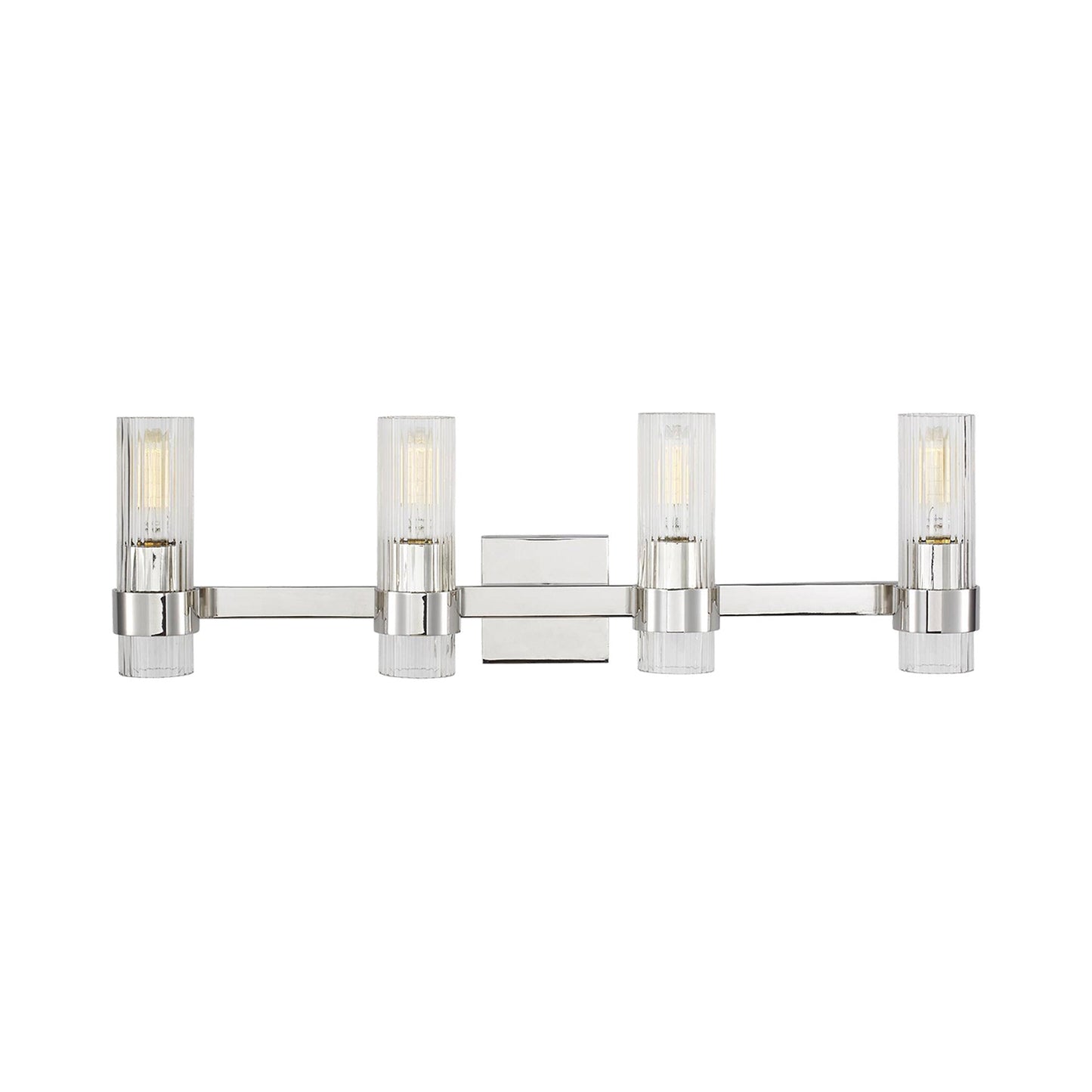 Geneva Vanity Bath Light in Polished Nickel (4-Light).