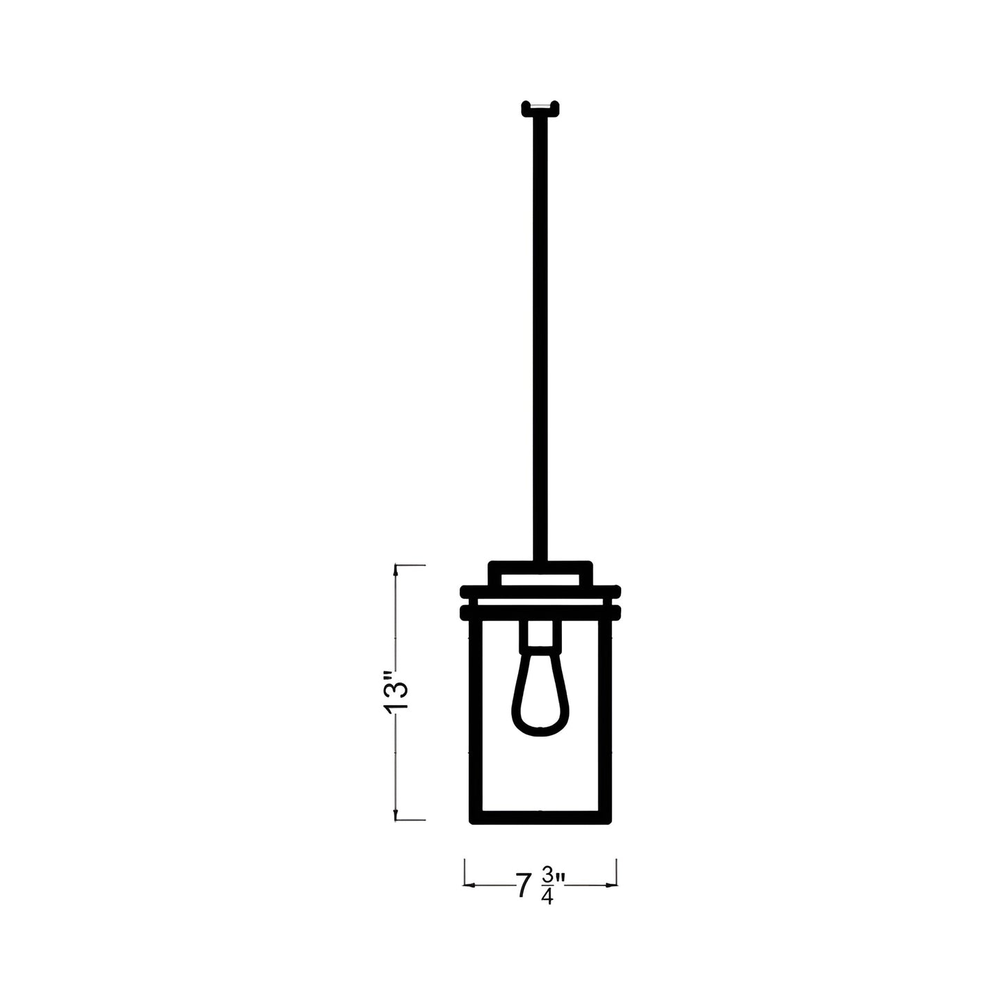 Glenview Outdoor Pendant Light - line drawing.