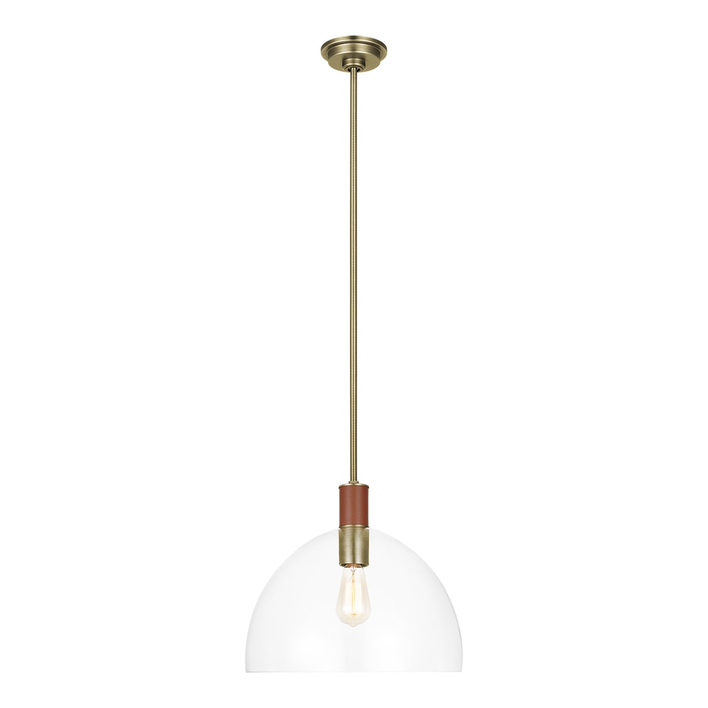 Hadley Dome Pendant Light in Time Worn Brass (Large).