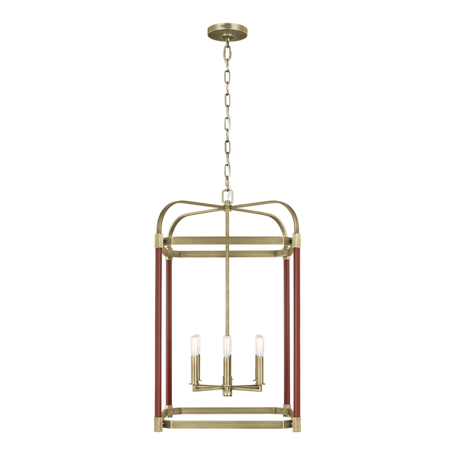 Hadley Lantern Pendant Light in Time Worn Brass (Large).