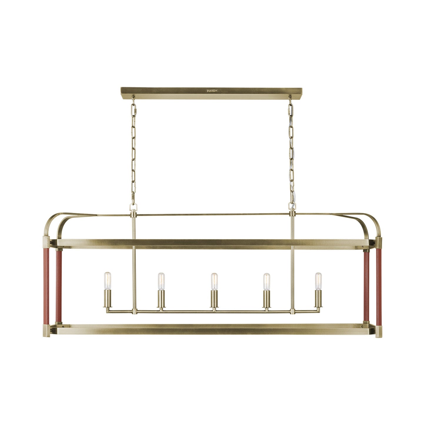 Hadley Linear Chandelier in Time Worn Brass.