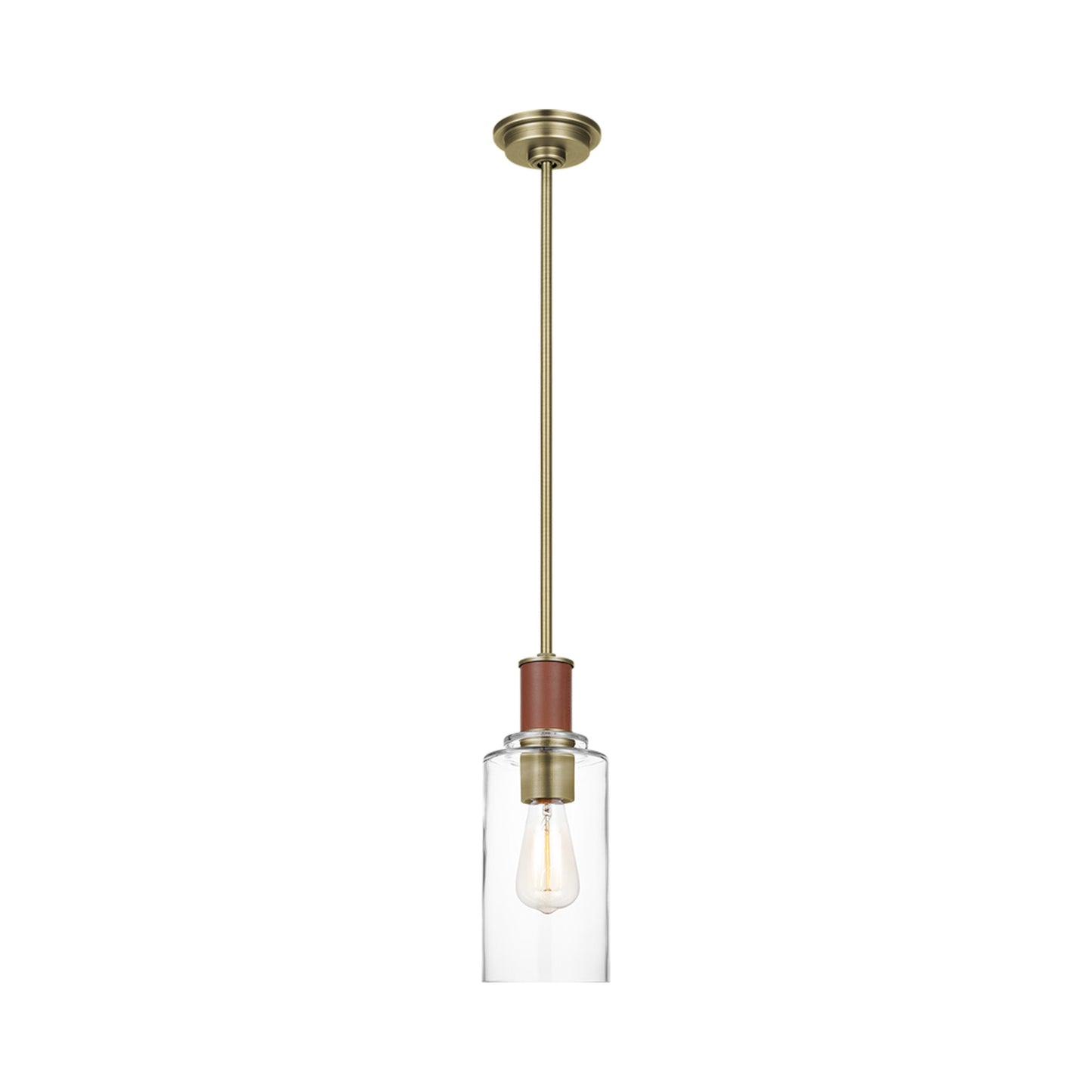 Hadley Pendant Light in Time Worn Brass.