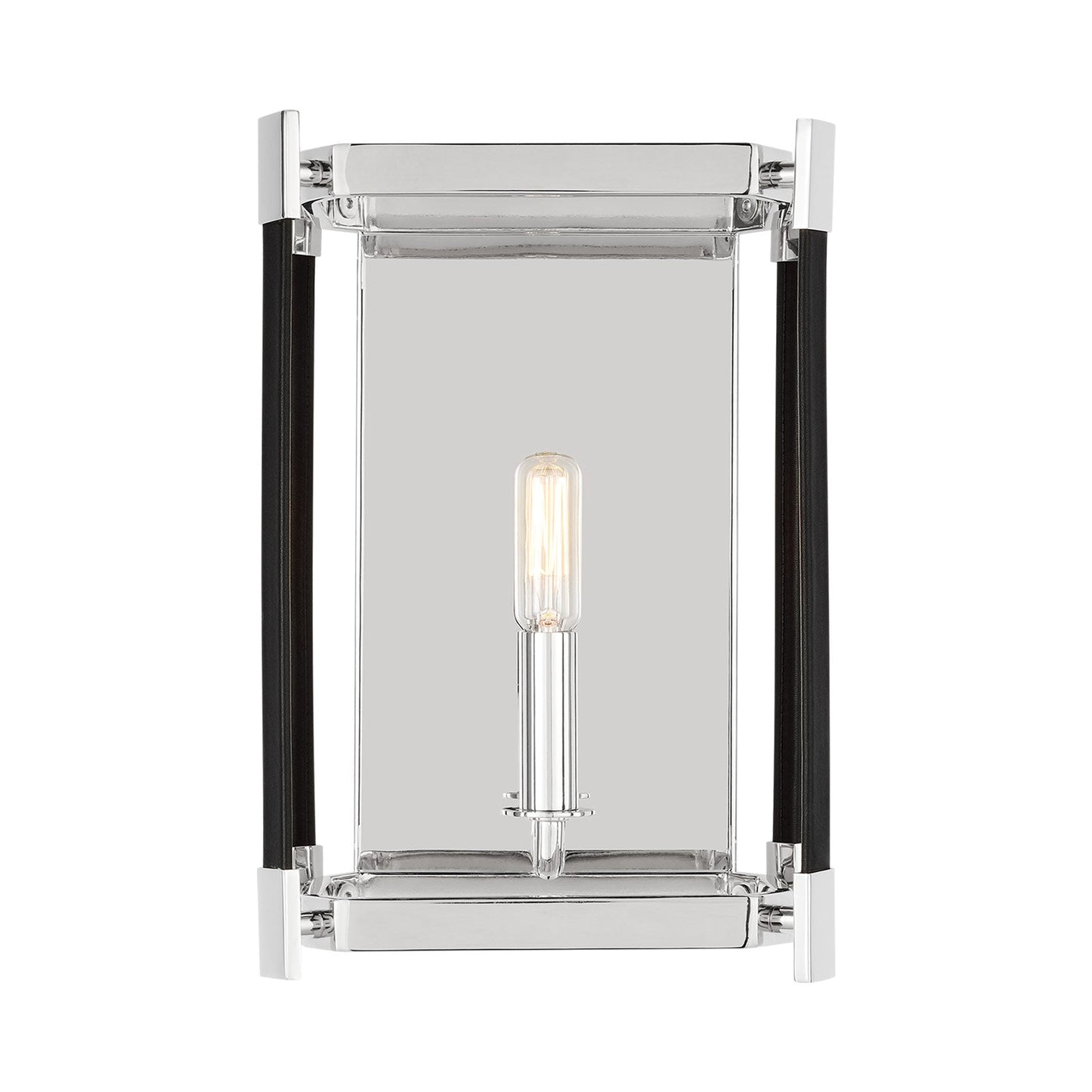 Hadley Wall Light in Polished Nickel.