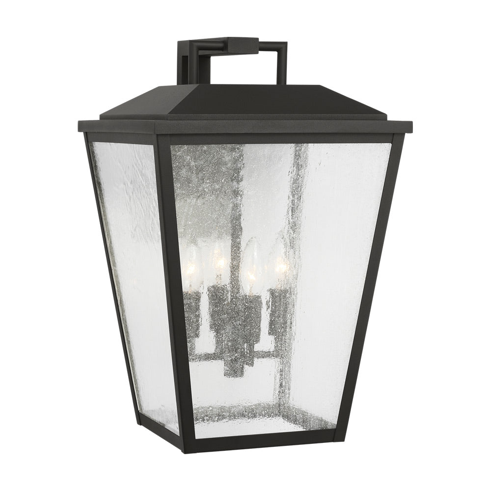 Kennewick Outdoor Wall Light in Textured Black (19-Inch).