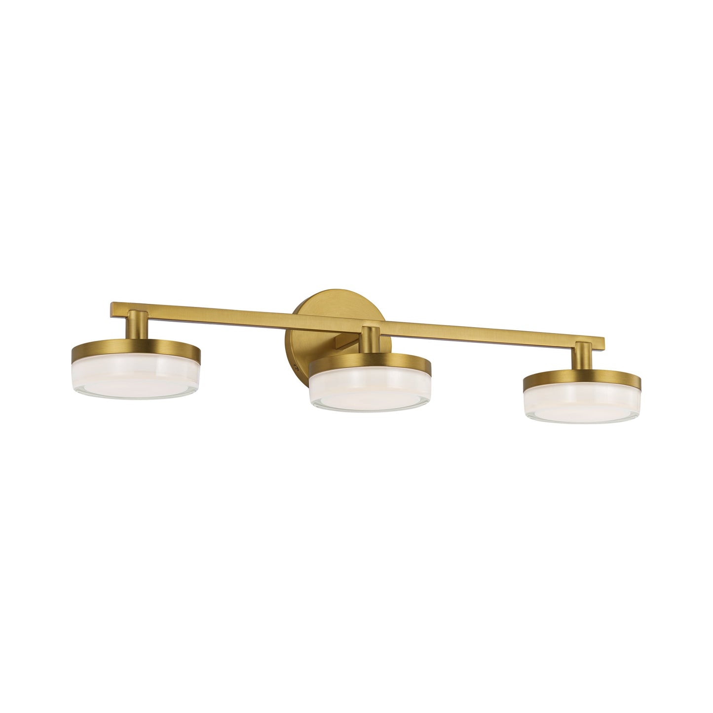 Khan LED Bath Vanity Light in Burnished Brass (3-Light).