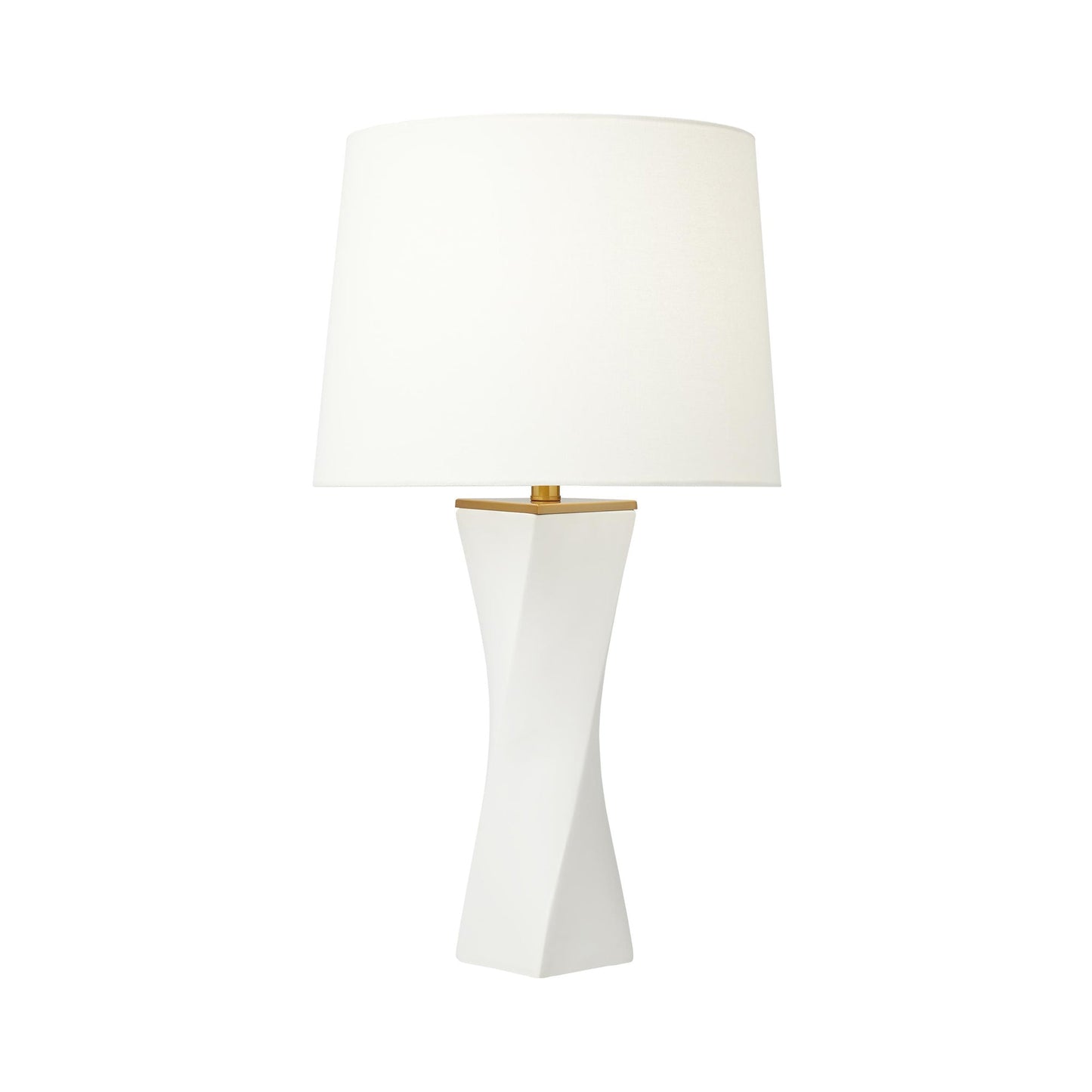 Lagos Table Lamp in White Leather.