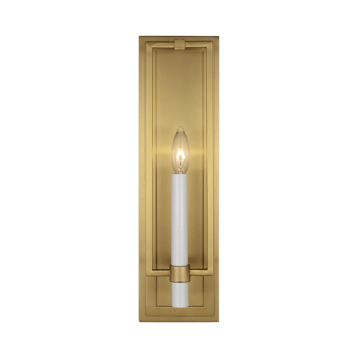 Marston Bath Wall Light in Burnished Brass (1-Light/18-Inch).