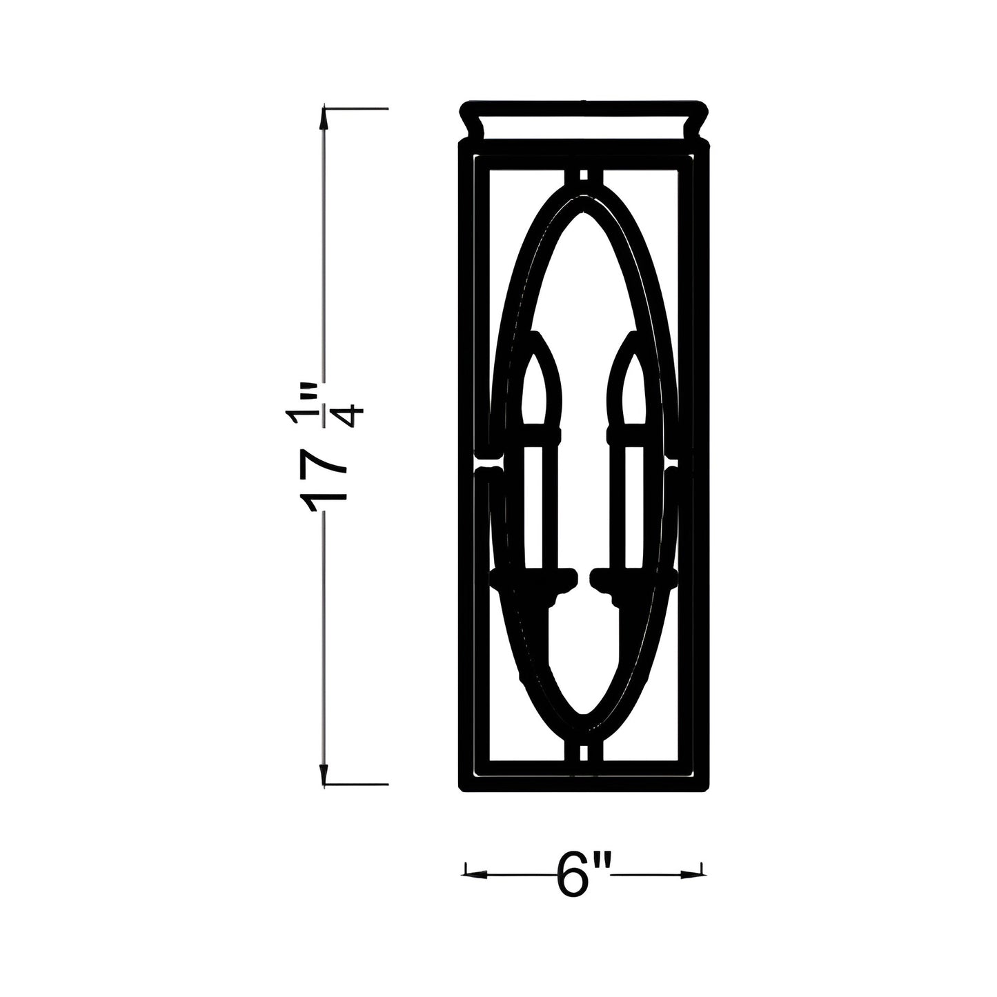 Patrice Bath Wall Light - line drawing.