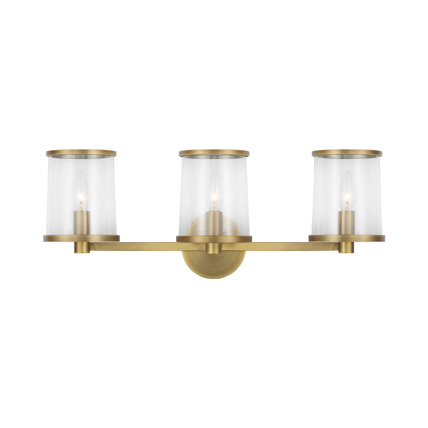 Reynolds Bath Vanity Light in Time Worn Brass (Large).