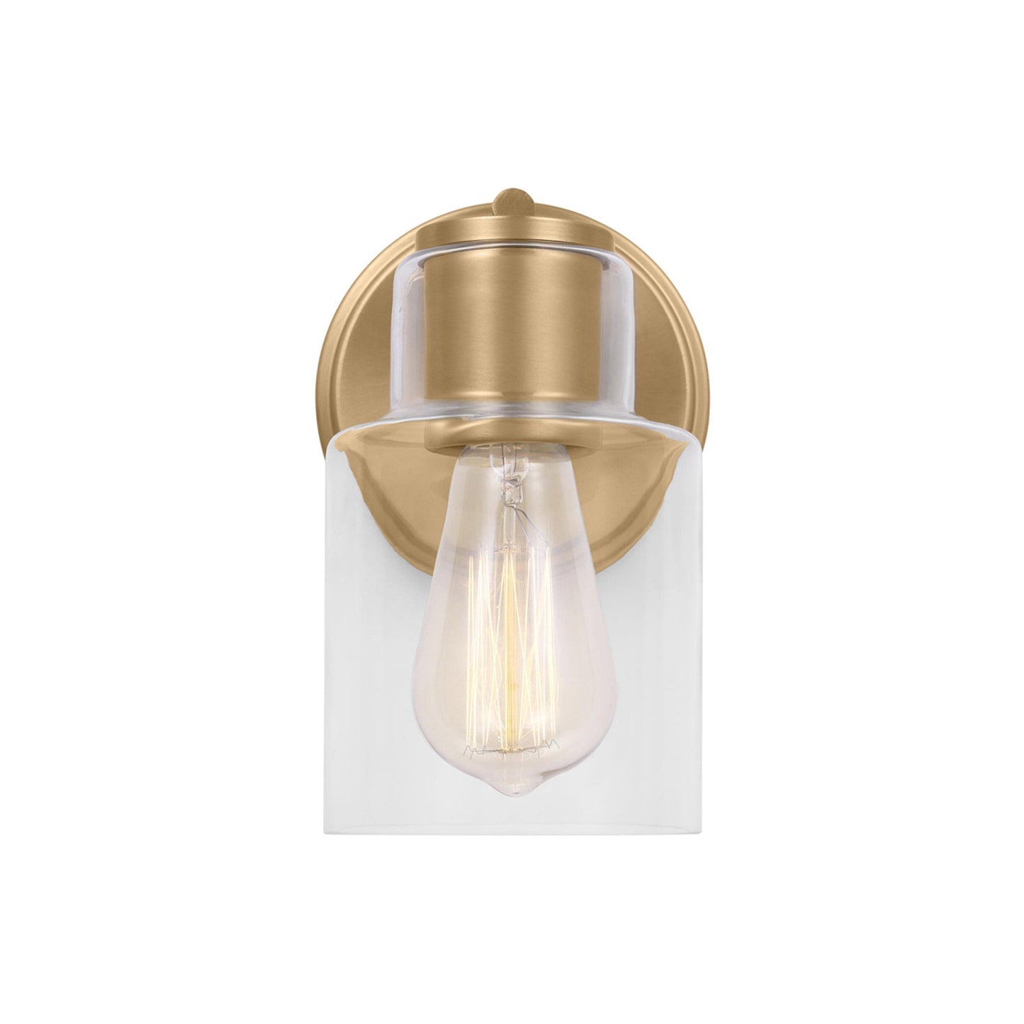 Sayward Wall Light in Satin Brass.