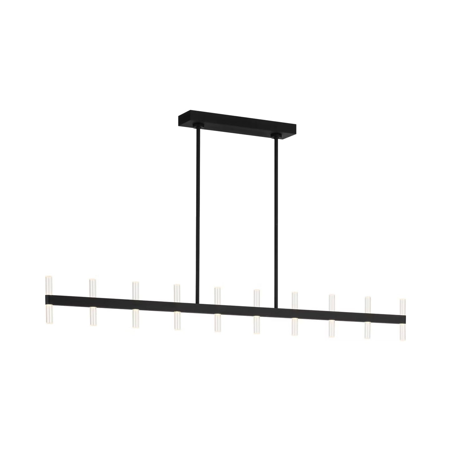 Silas LED Linear Chandelier in Midnight Black.