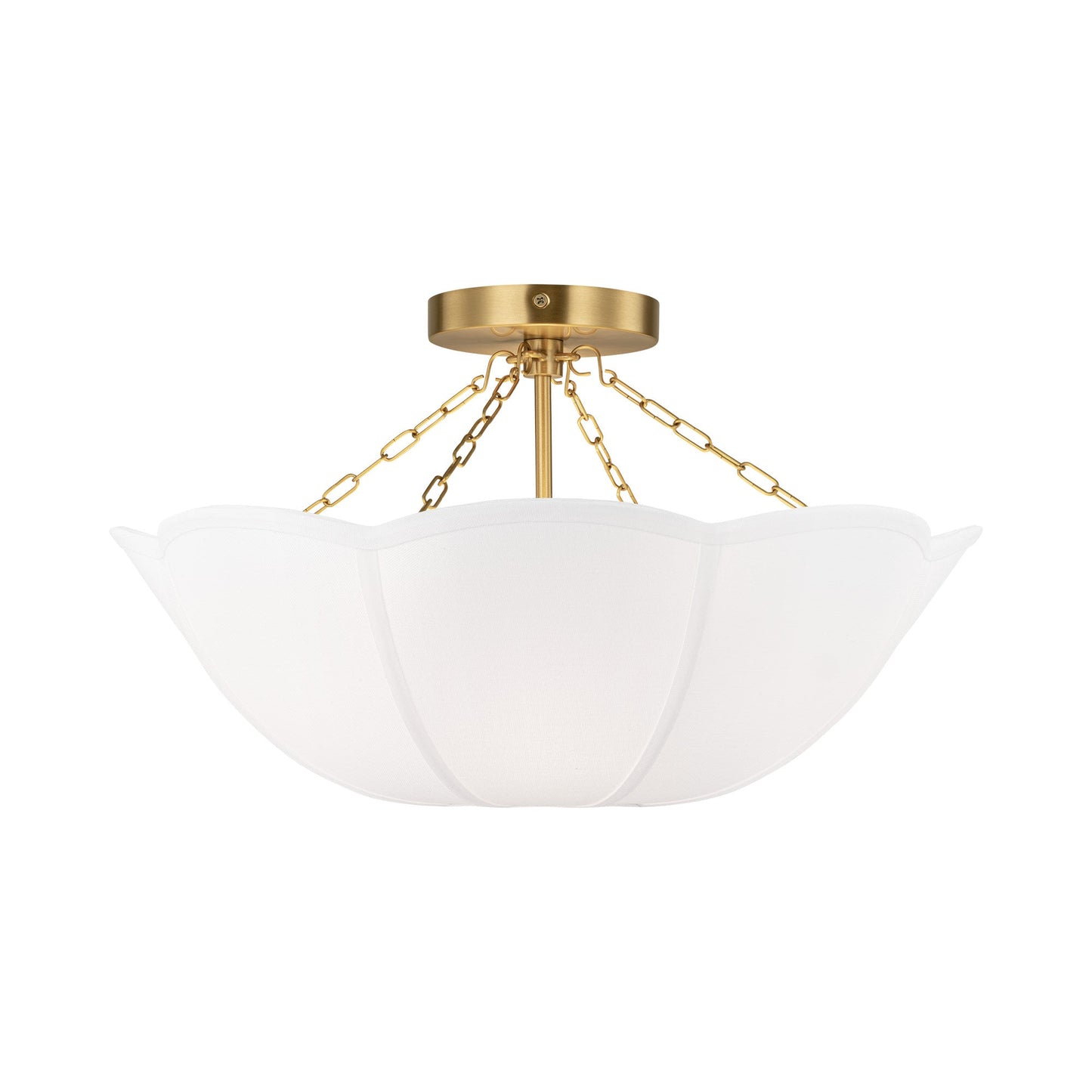 Stassi Semi Flush Mount Ceiling Light in Burnished Brass.