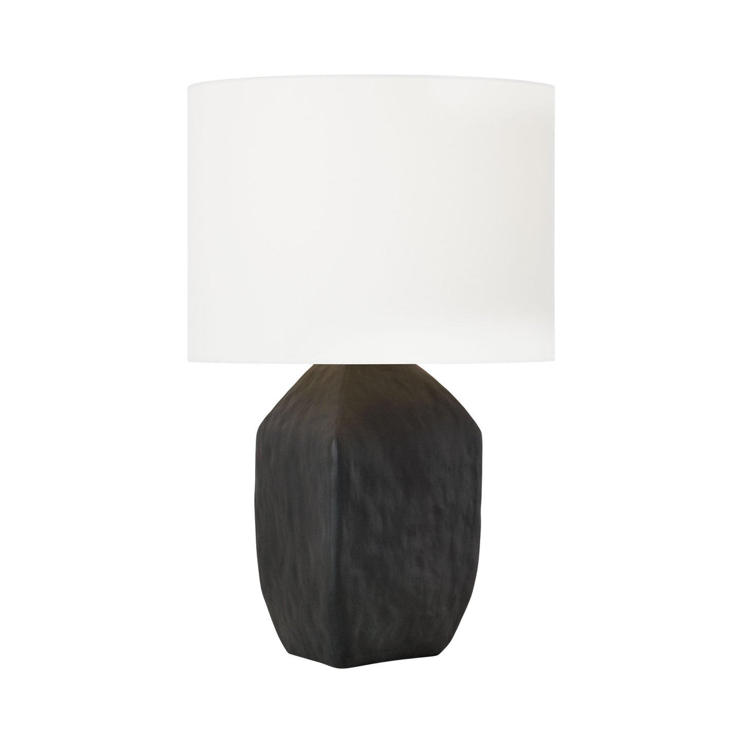 Sybert Table Lamp in Rough Black Ceramic.