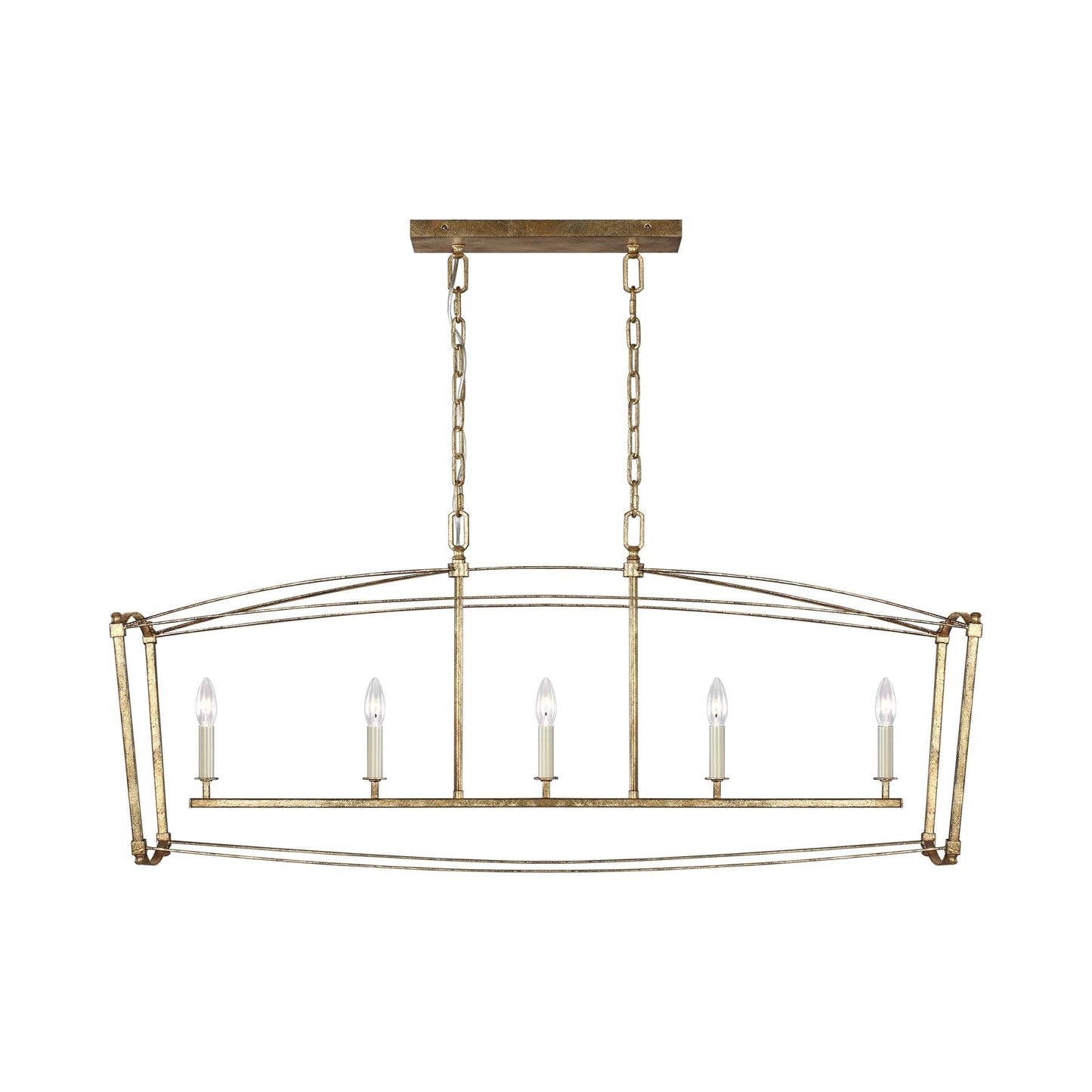 Thayer Linear Chandelier in Antique Gild.