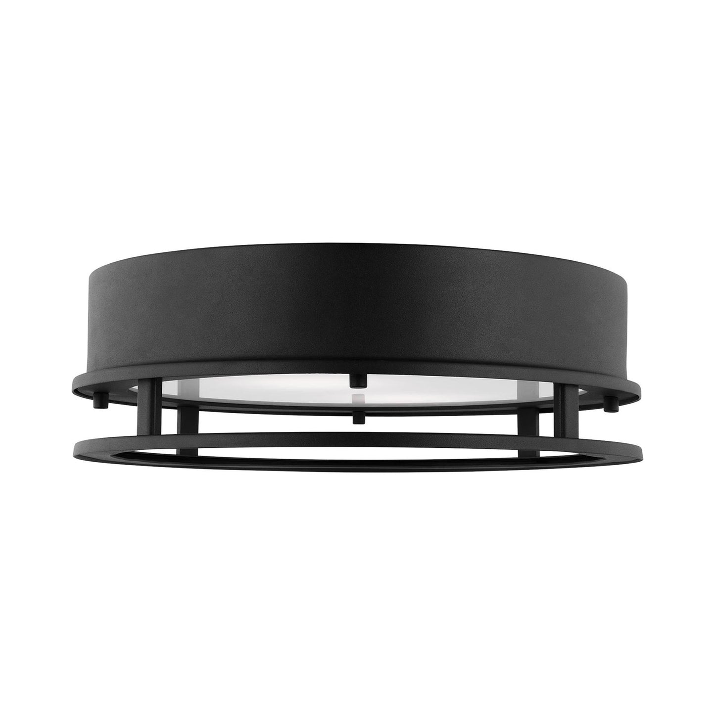 Union Outdoor LED Flush Mount Ceiling Light in Black.