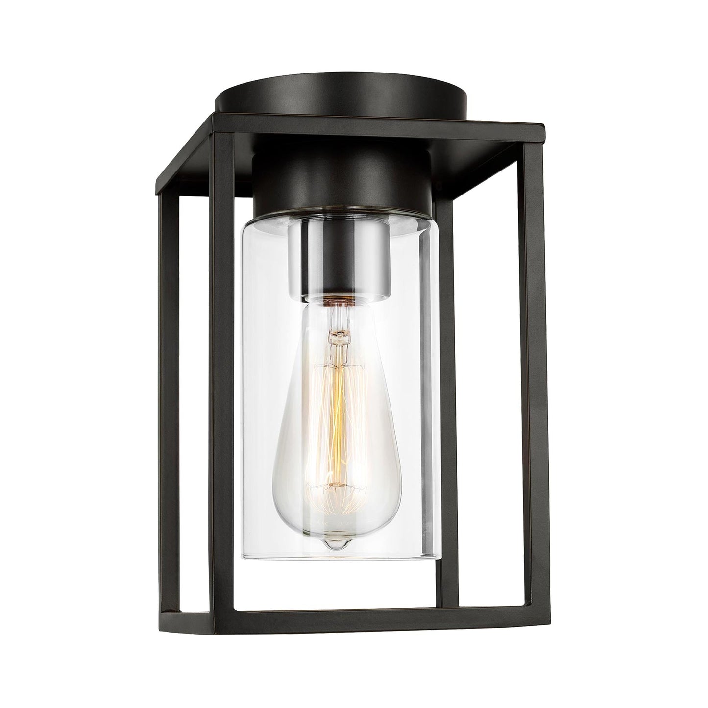 Vado Outdoor Flush Mount Ceiling Light in Antique Bronze.