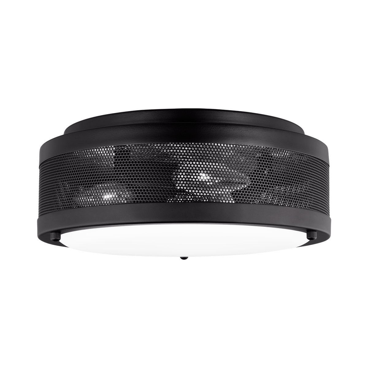 Vander Flush Mount Ceiling Light in Midnight Black.