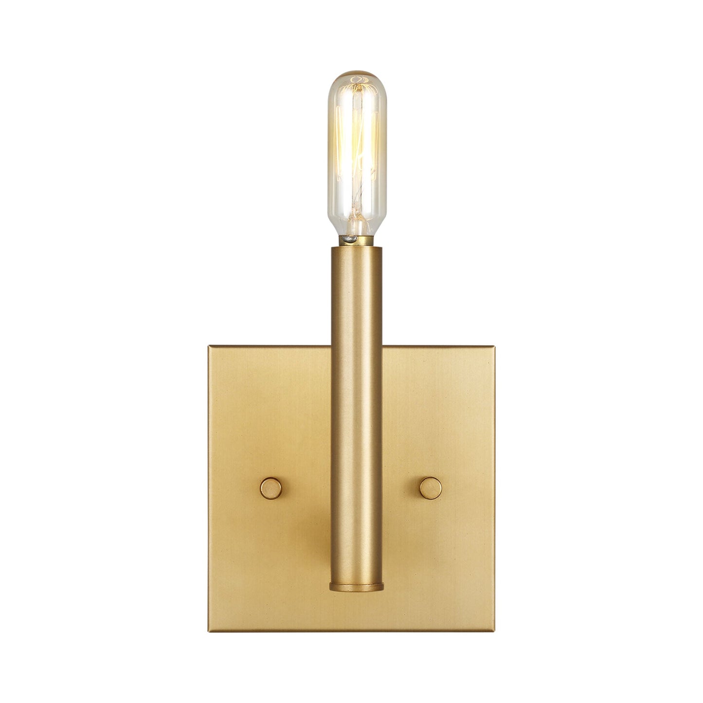 Vector Bath Wall Light in Satin Brass.
