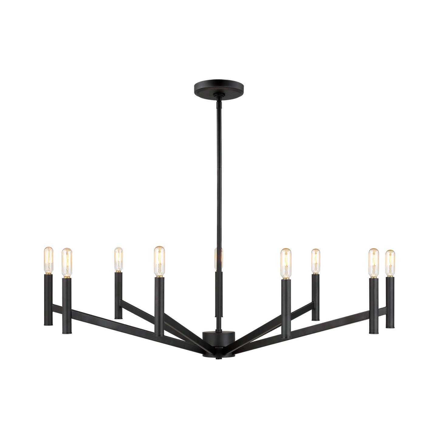Vector Chandelier in Midnight Black (9-Light/LED Bulb).