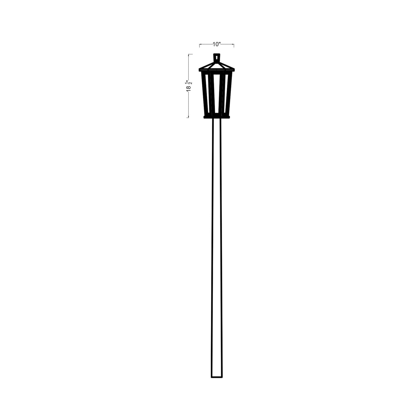 Witley Outdoor Post Light - line drawing.