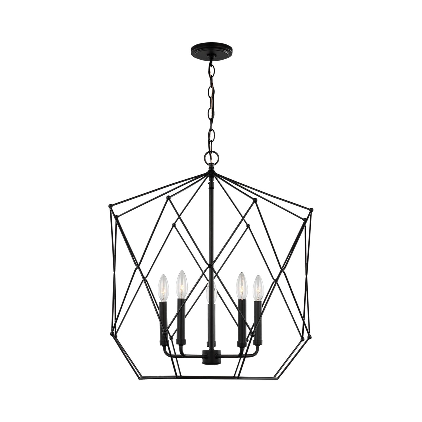 Zarra Pendant Light in Midnight Black (5-Light).
