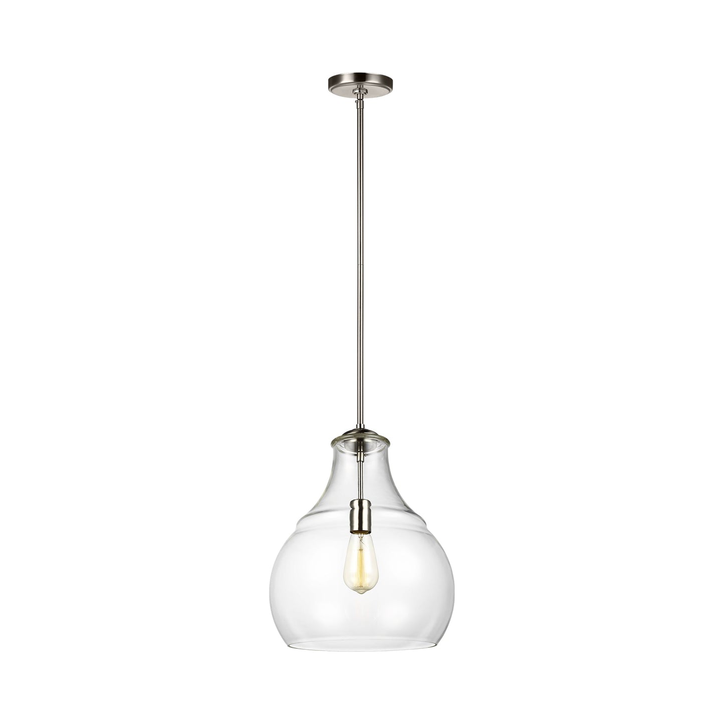 Zola Pendant Light in Satin Nickel.
