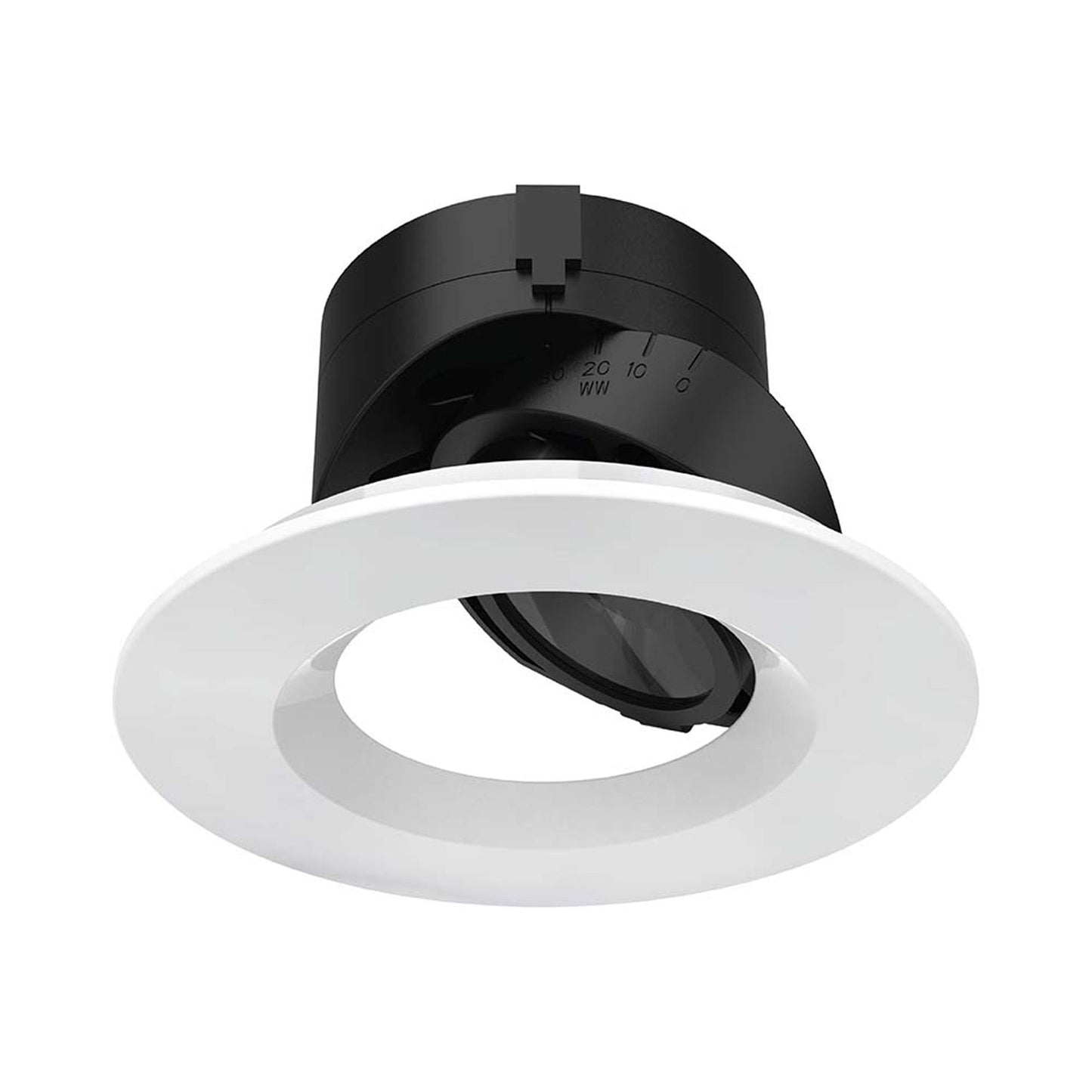 Aether 2 Inch Adjustable Round LED Recessed Trim in White.