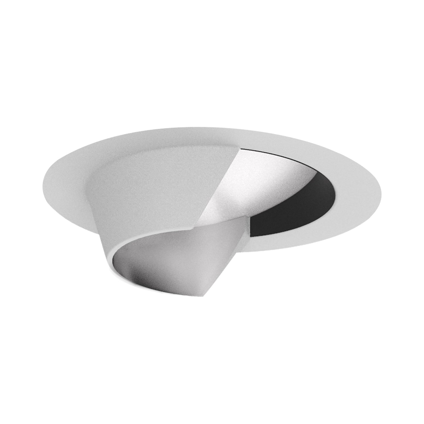 Aether Atomic Round Wall Wash LED Recessed Trim in White.