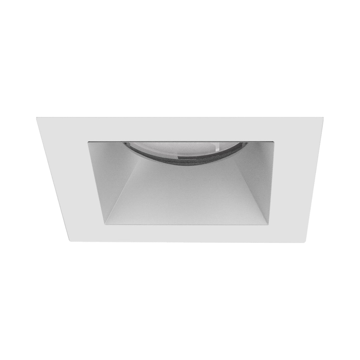 Aether Atomic Square Downlight LED Recessed Trim in White.