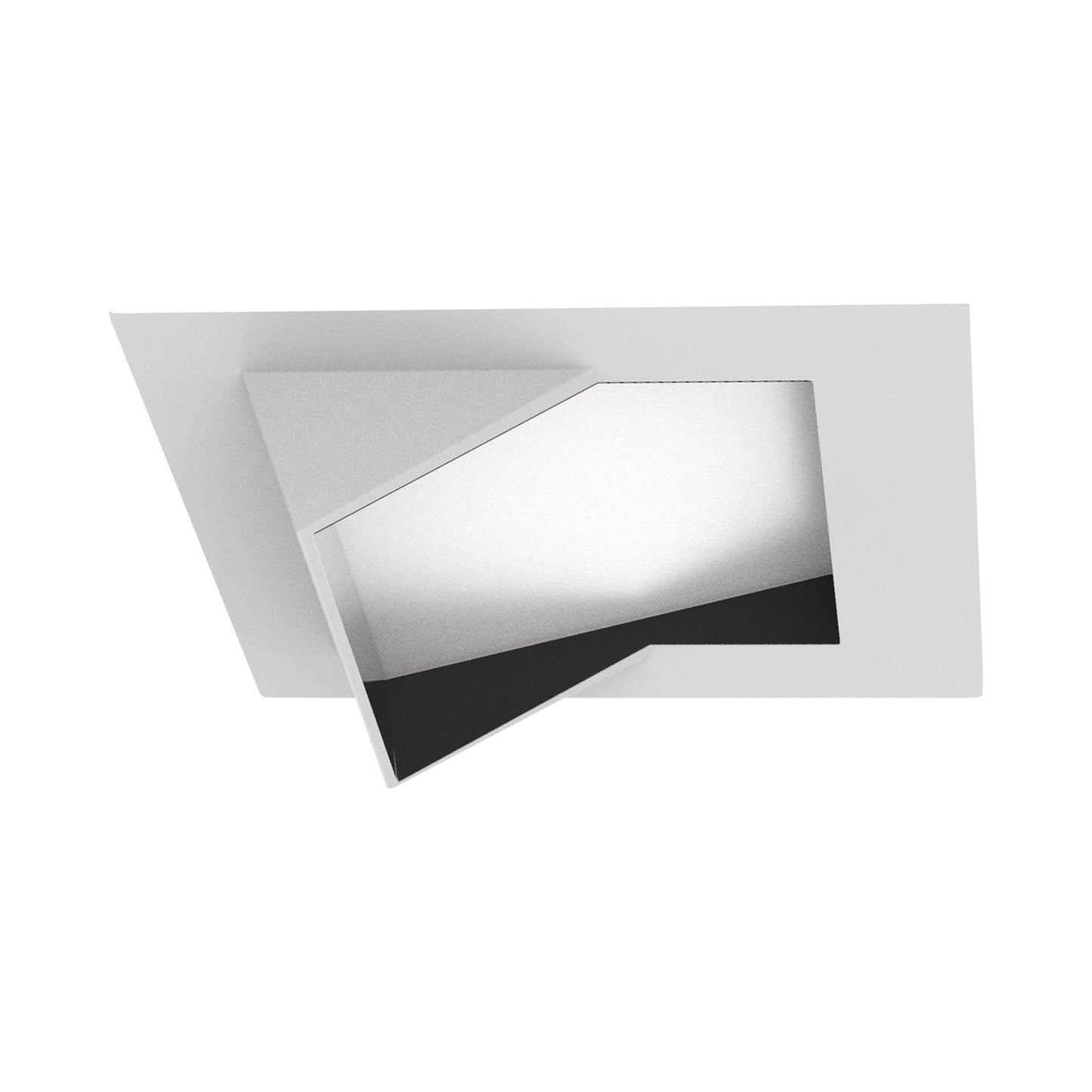 Aether Atomic Square Wall Wash LED Recessed Trim in White.