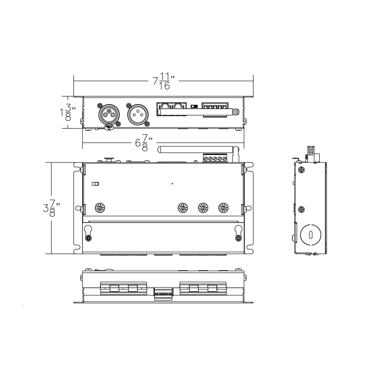 DMX LED Controller - line drawing.
