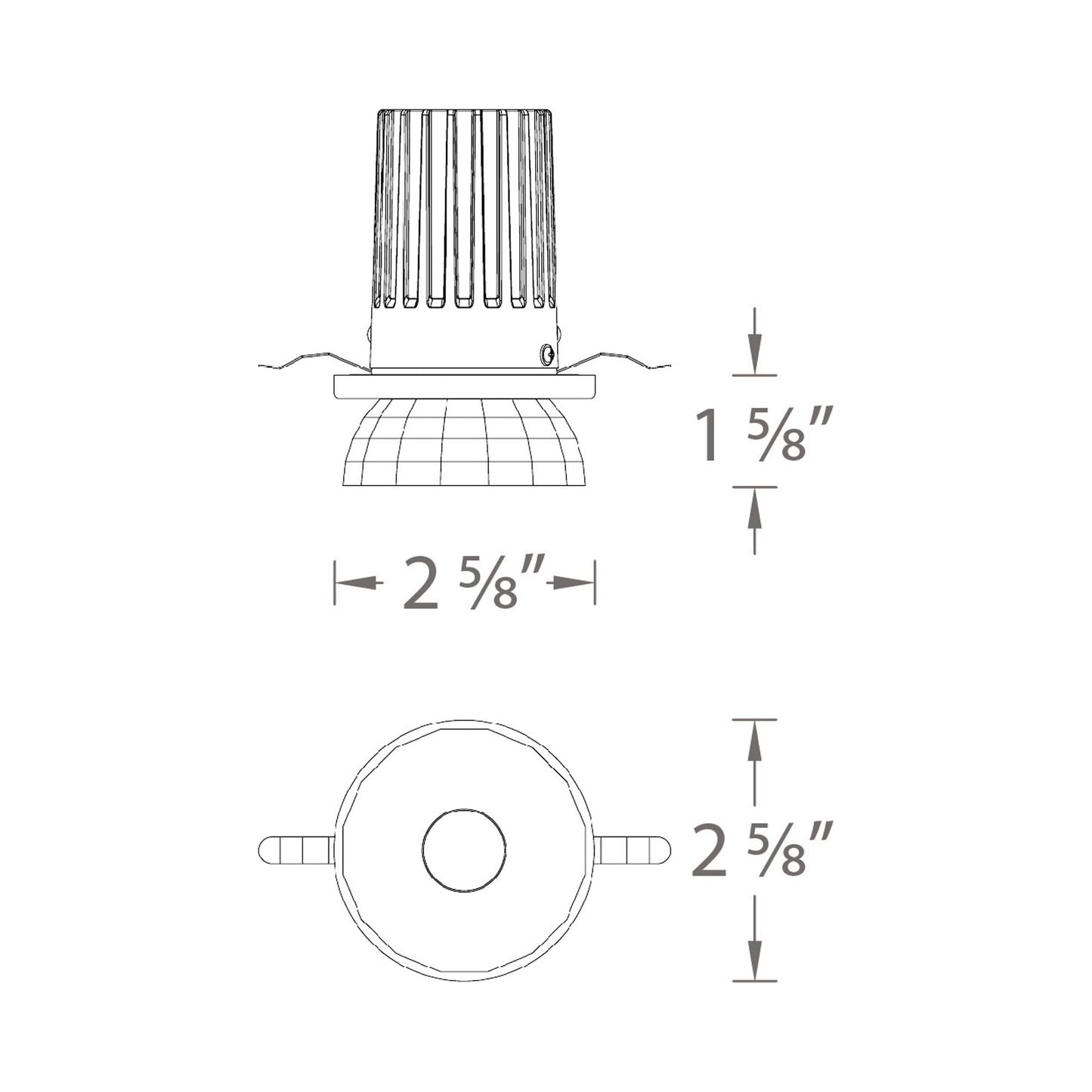Elipse Lotus LED Decorative Recessed Trim - line drawing.