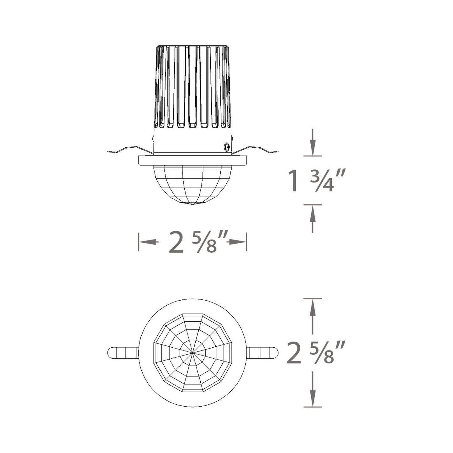 Elipse Nova LED Decorative Recessed Trim - line drawing.
