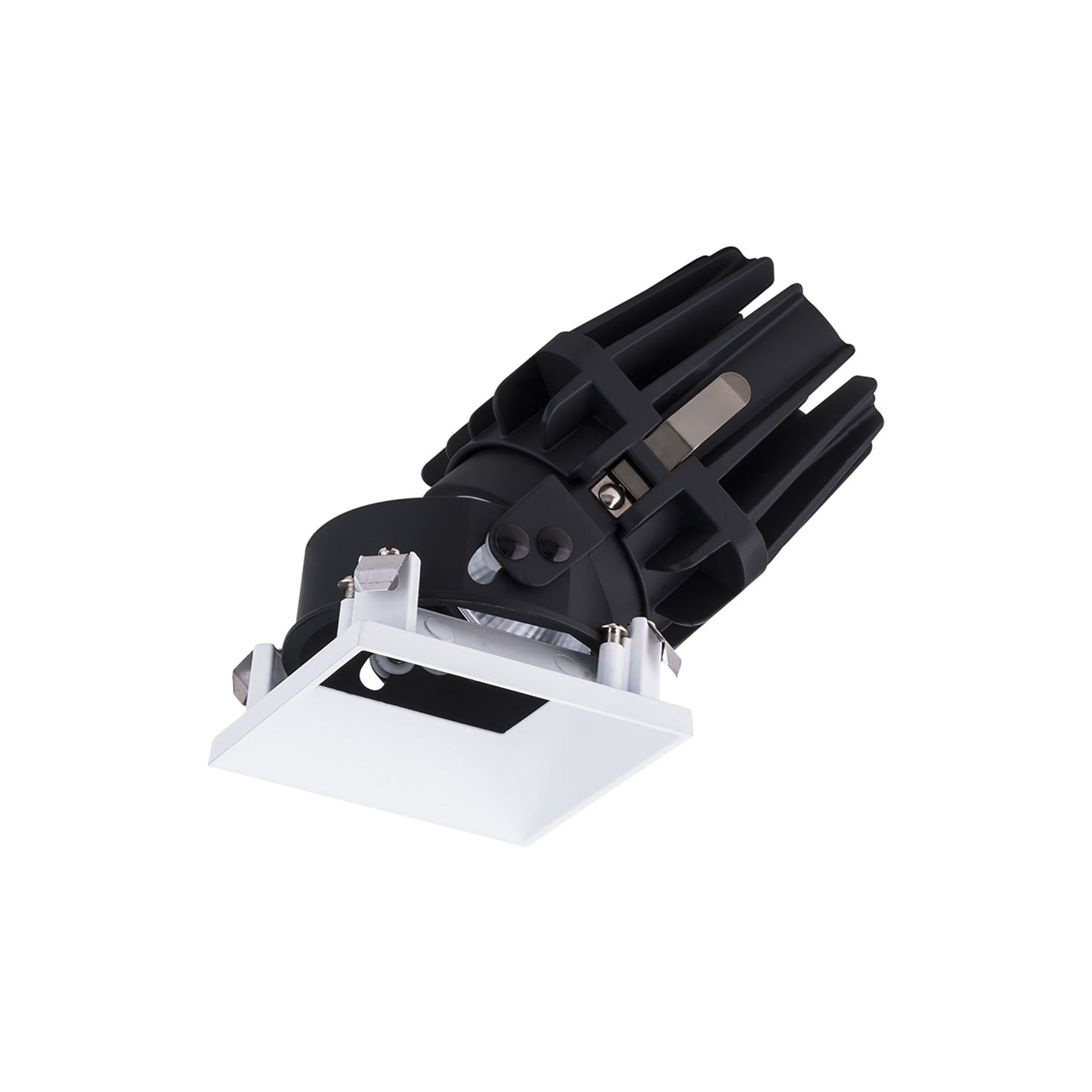 FQ 4" Square Adjustable LED Recesses Light in White (Adjustable Trimless).