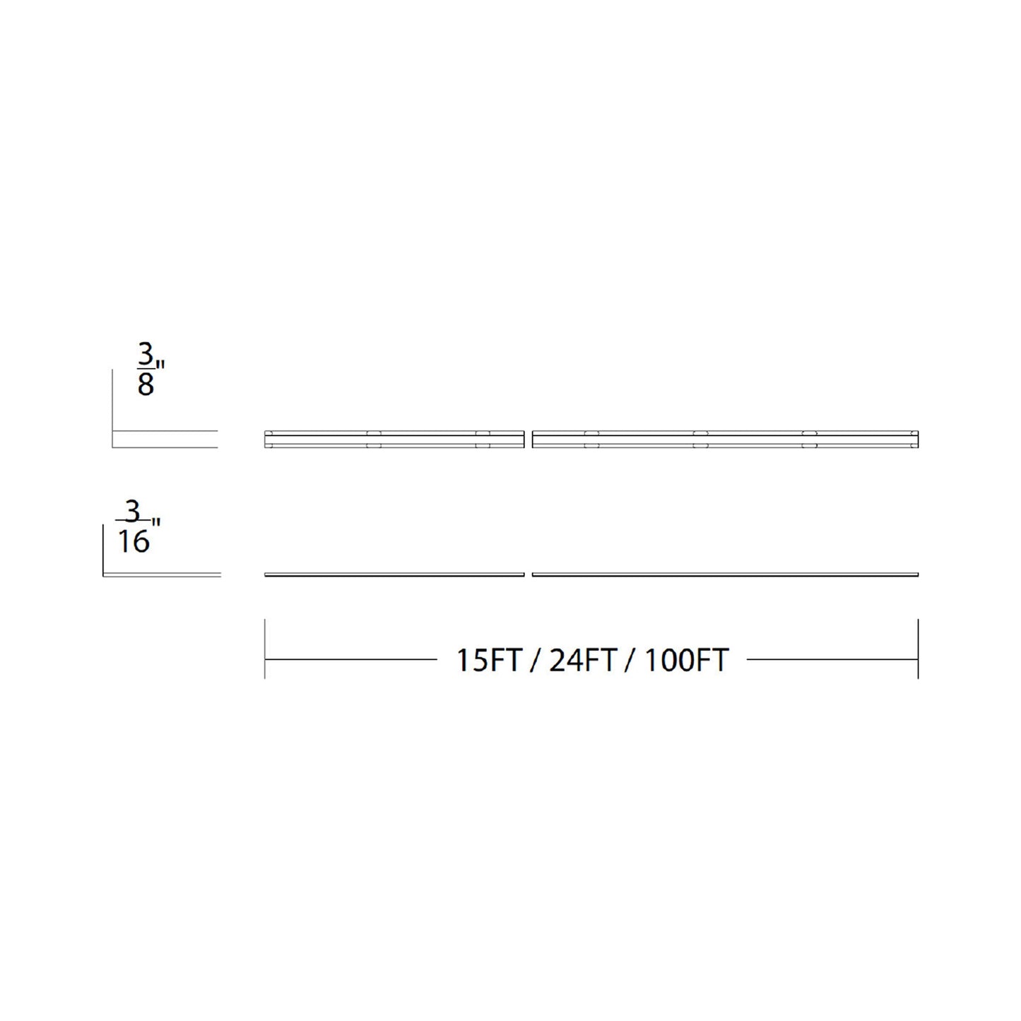 Gemini LED Tape Light - line drawing.