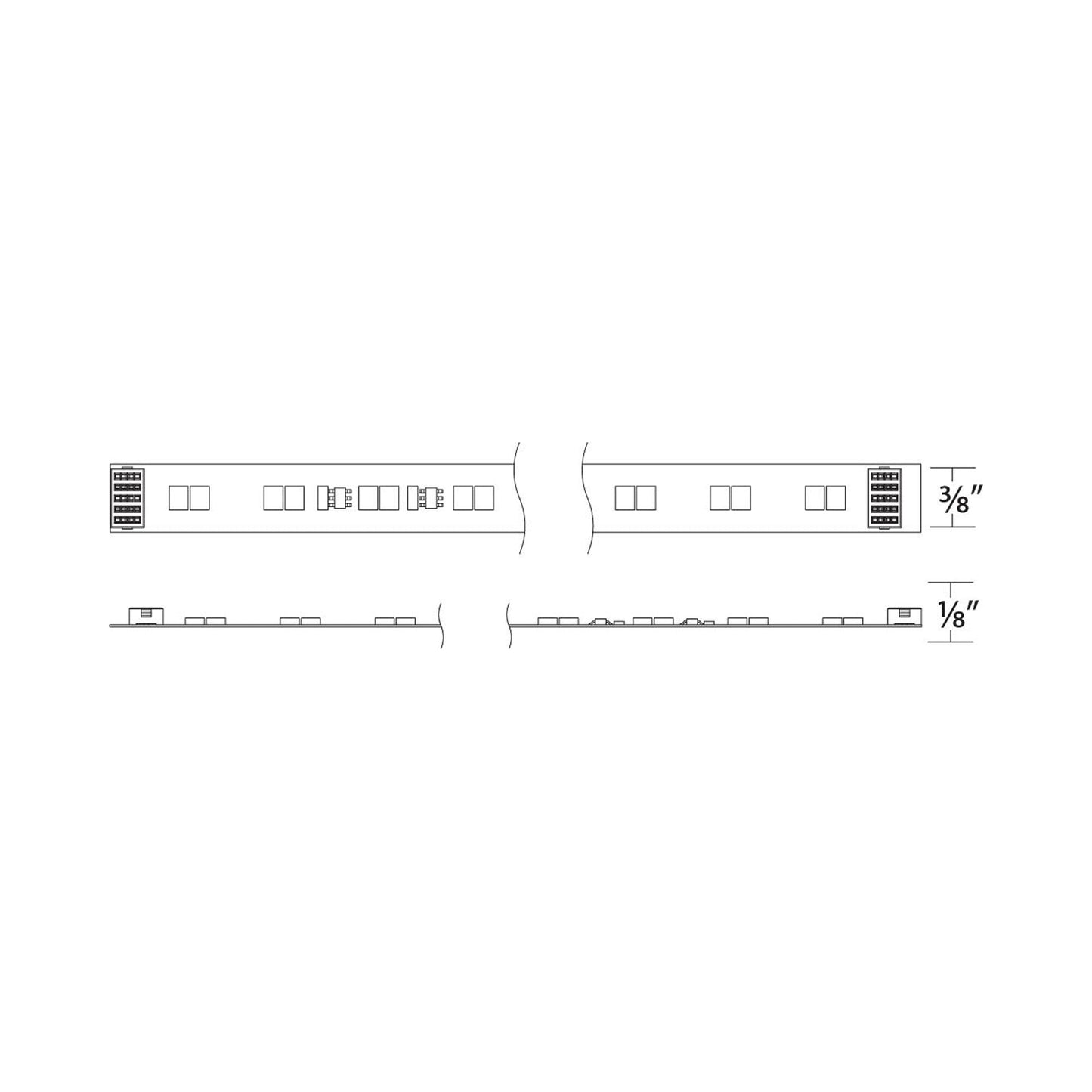 InvisiLED® CCT Color Temperature Adjustable LED Tape - line drawing.