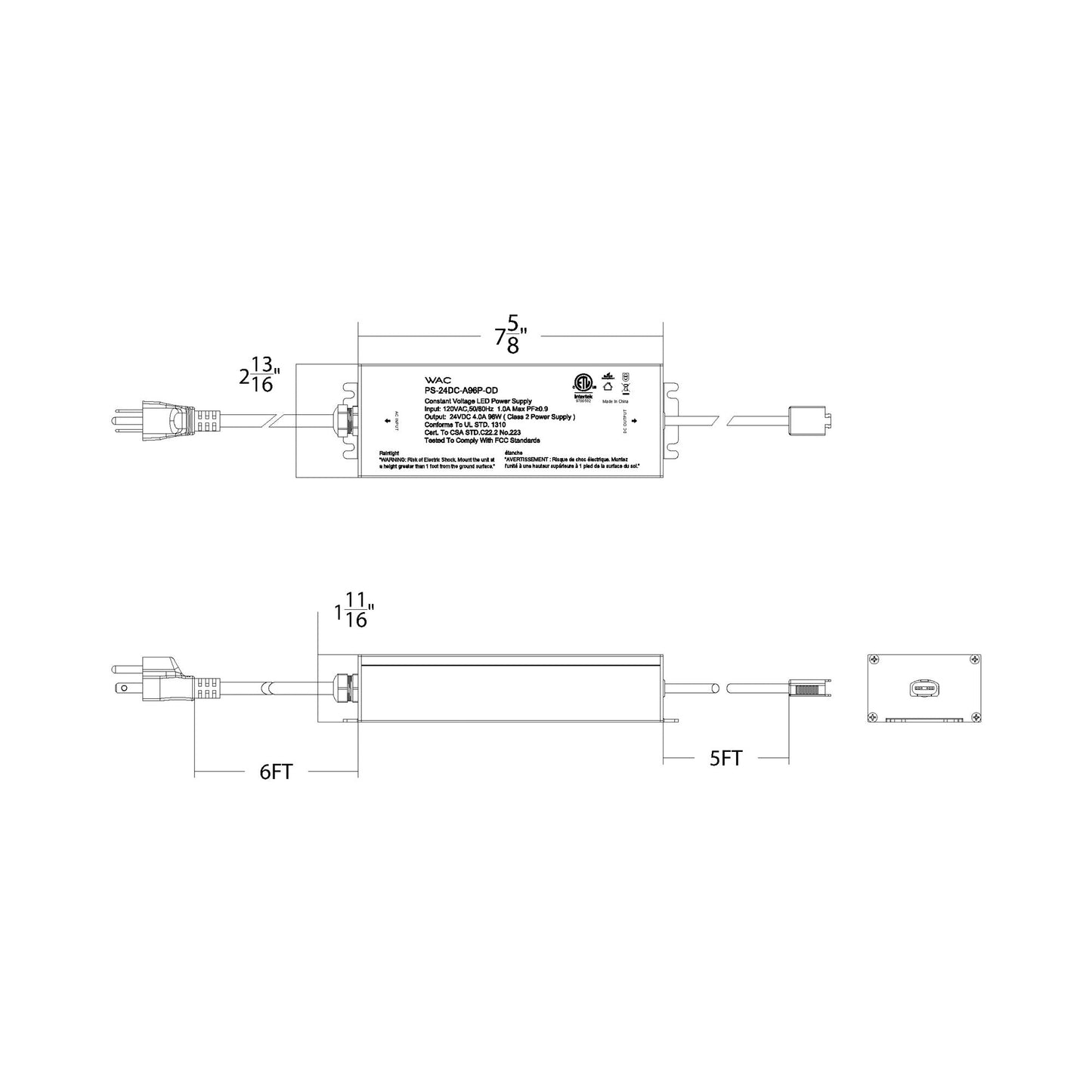 InvisiLED® Outdoor Portable Power Supply - line drawing.