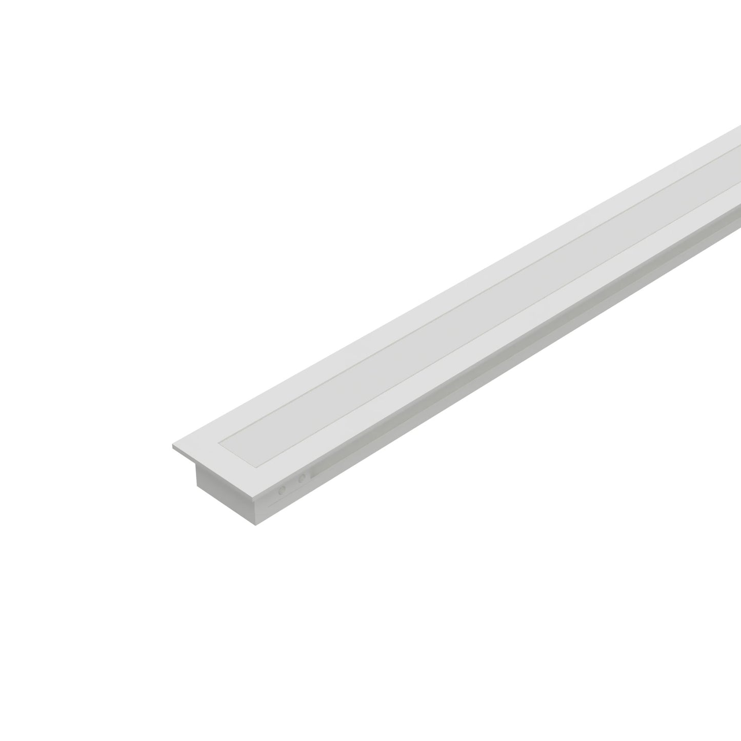 InvisiLED Recessed Mounted Trim Channel in White.