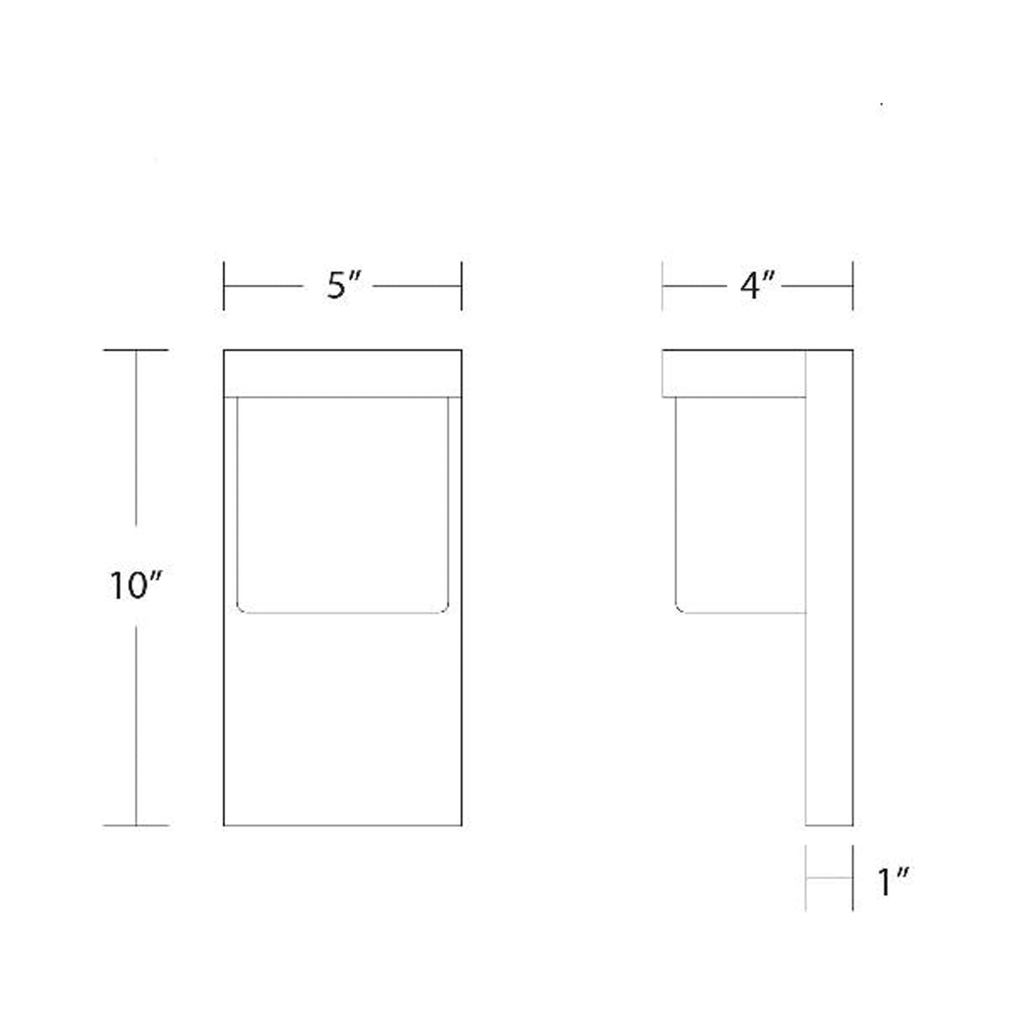 Midtown Outdoor LED Wall Light - line drawing.