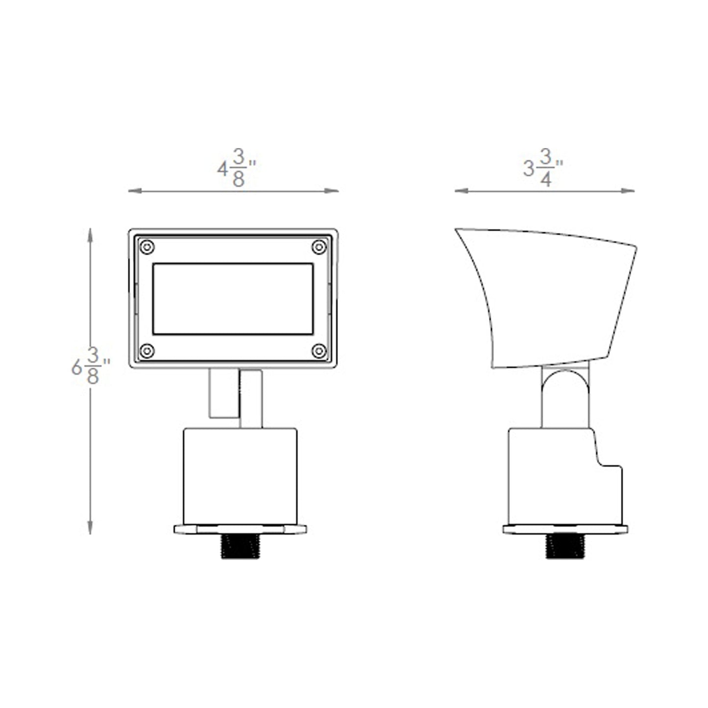 Smart Color Changing LED Landscape Wall Wash Light - line drawing.