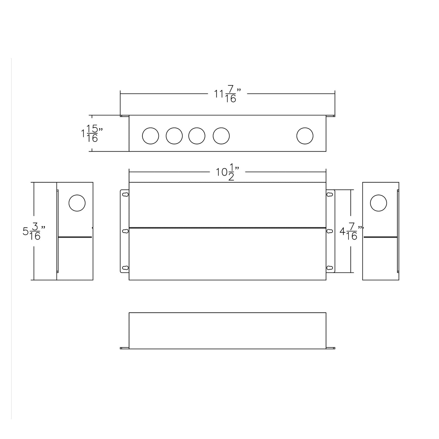 Wireless DMX LED Controller - line drawing.