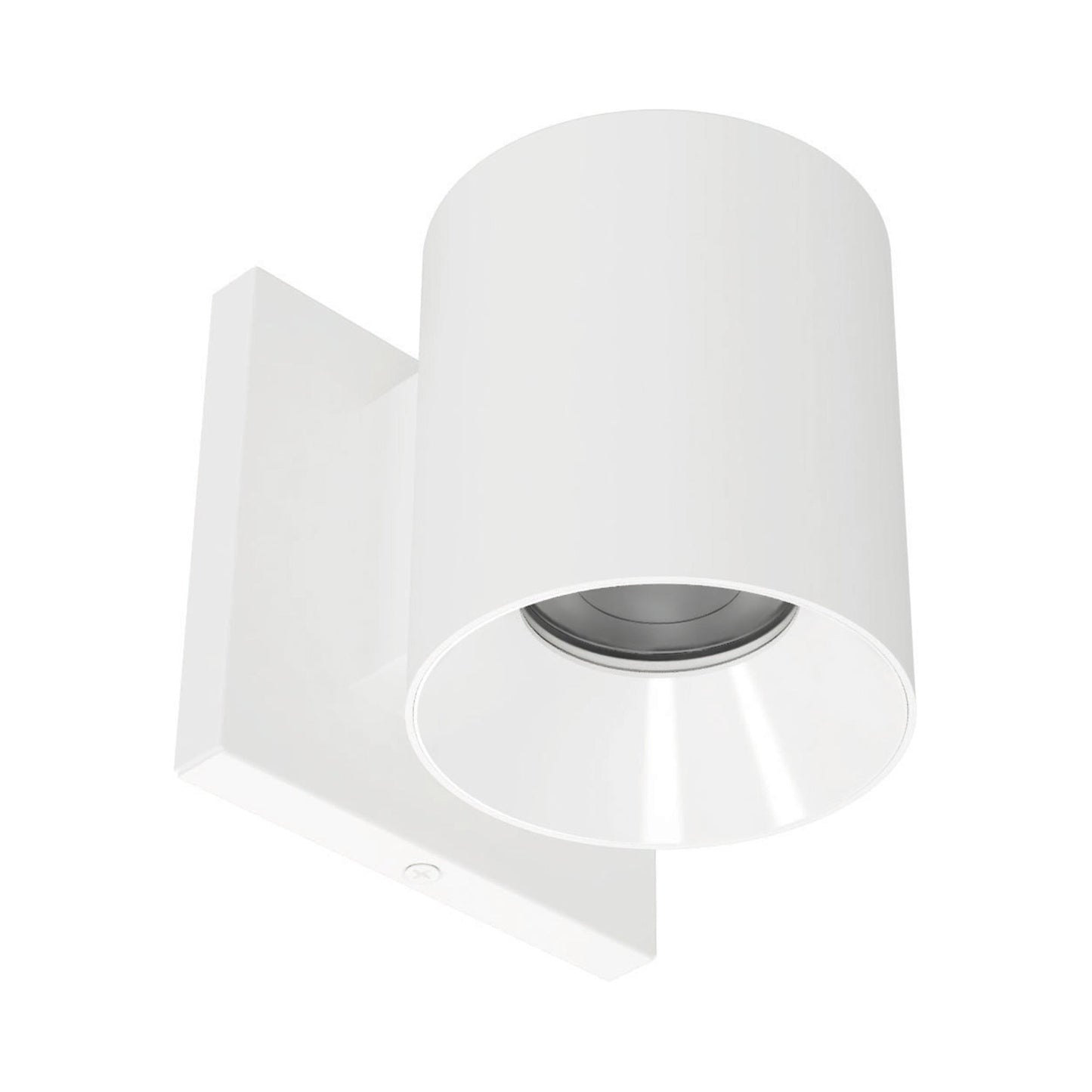 Zoron Round Outdoor LED Wall Light in White/White.