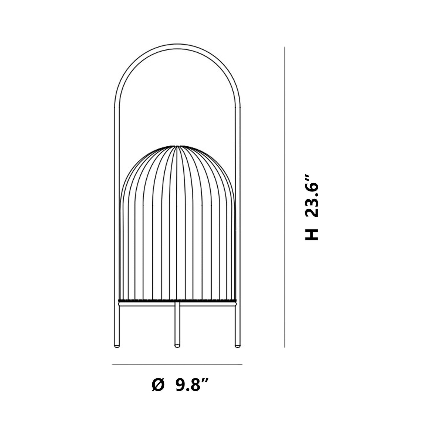 Ghost Floor Lamp - line drawing.