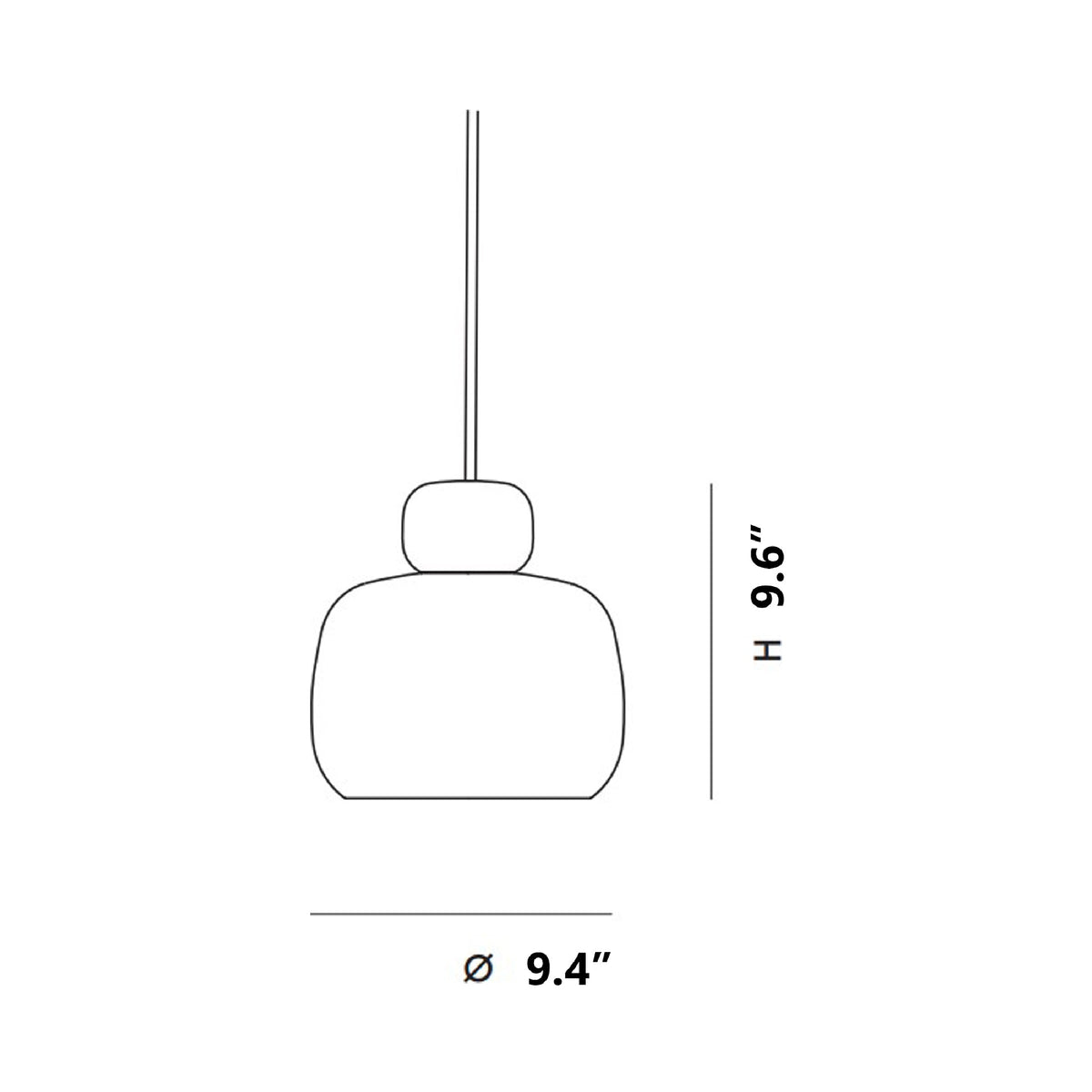 Stone Pendant Light - line drawing.