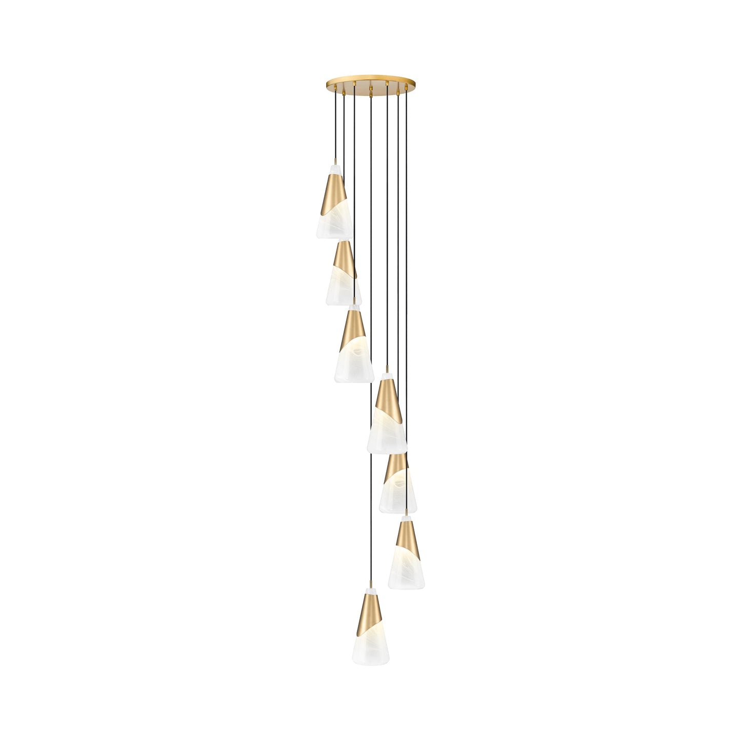 Aimie Chandelier in Modern Gold (7-Light/15.75-Inch).