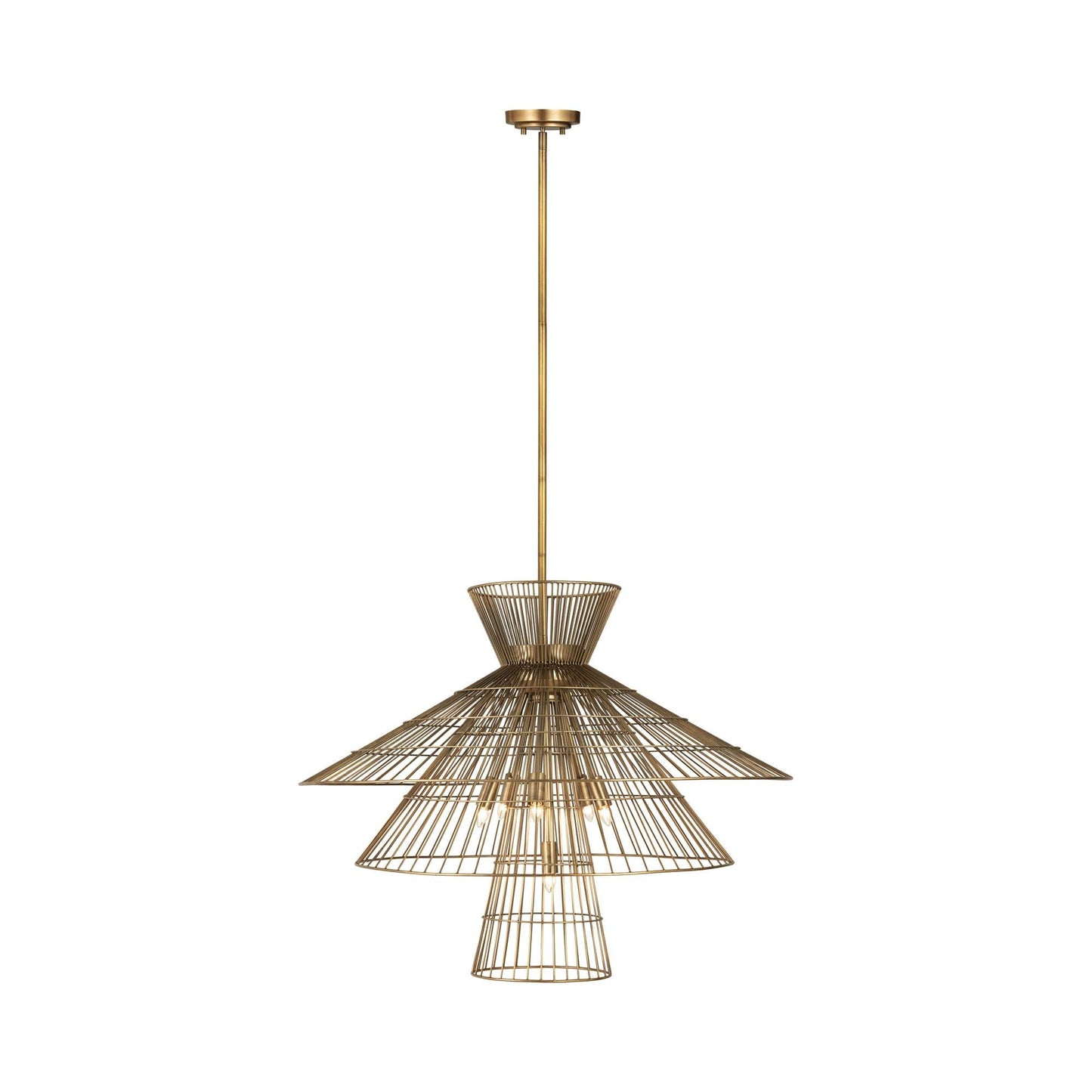 Alito Chandelier in Rubbed Brass (28-Inch).