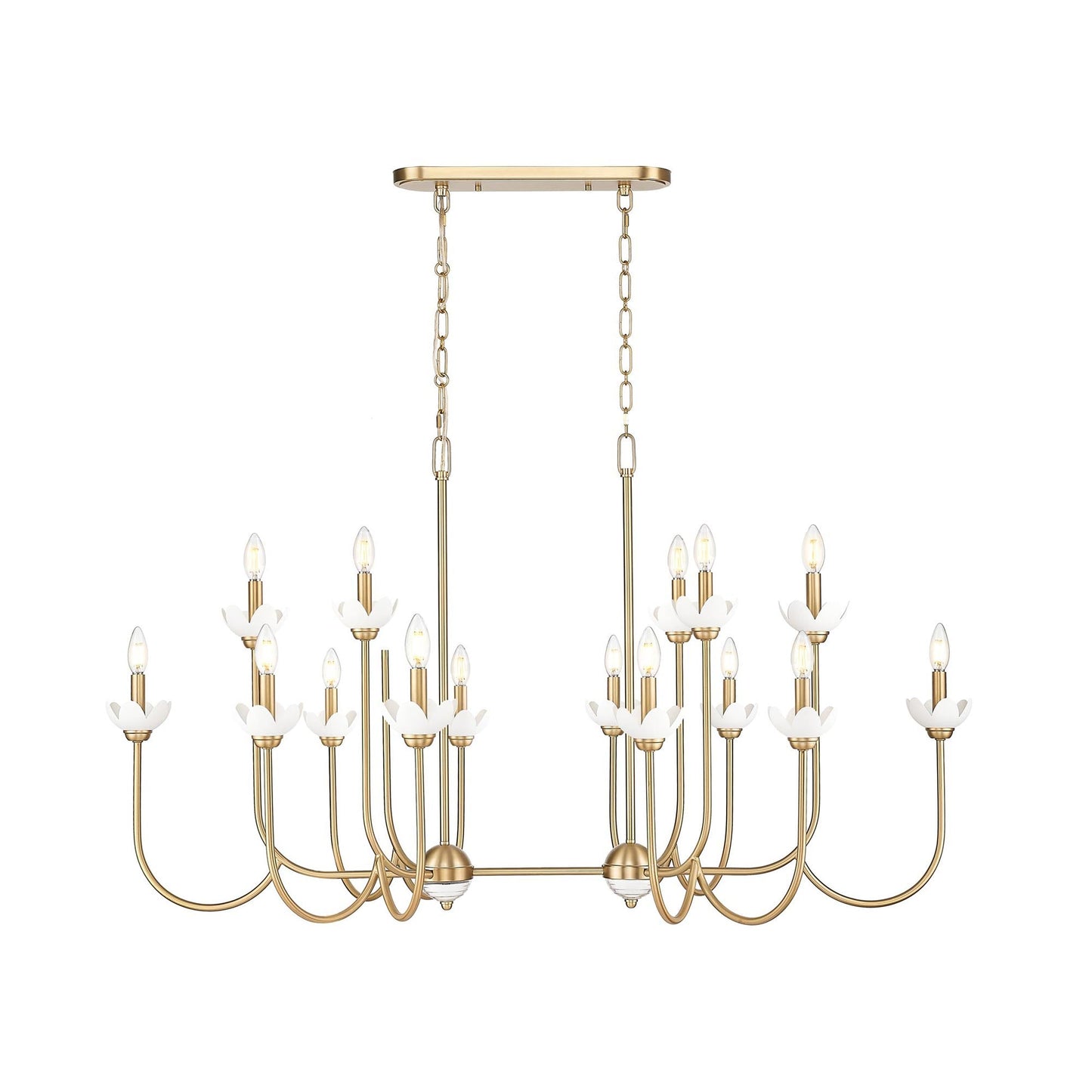Allistair Linear Chandelier in Modern Gold (16-Light).